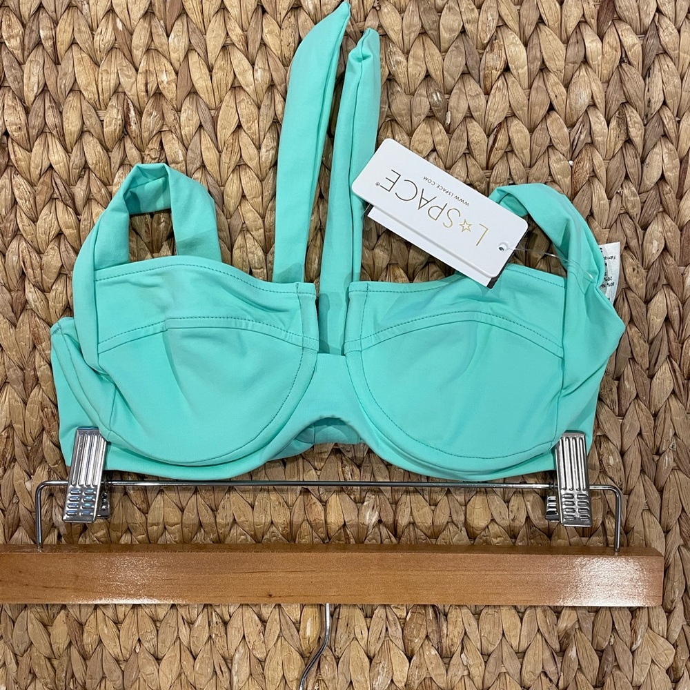 L*SPACE | CAMELLIA BIKINI TOP | BRIGHT TEAL - Picture 3 of 5